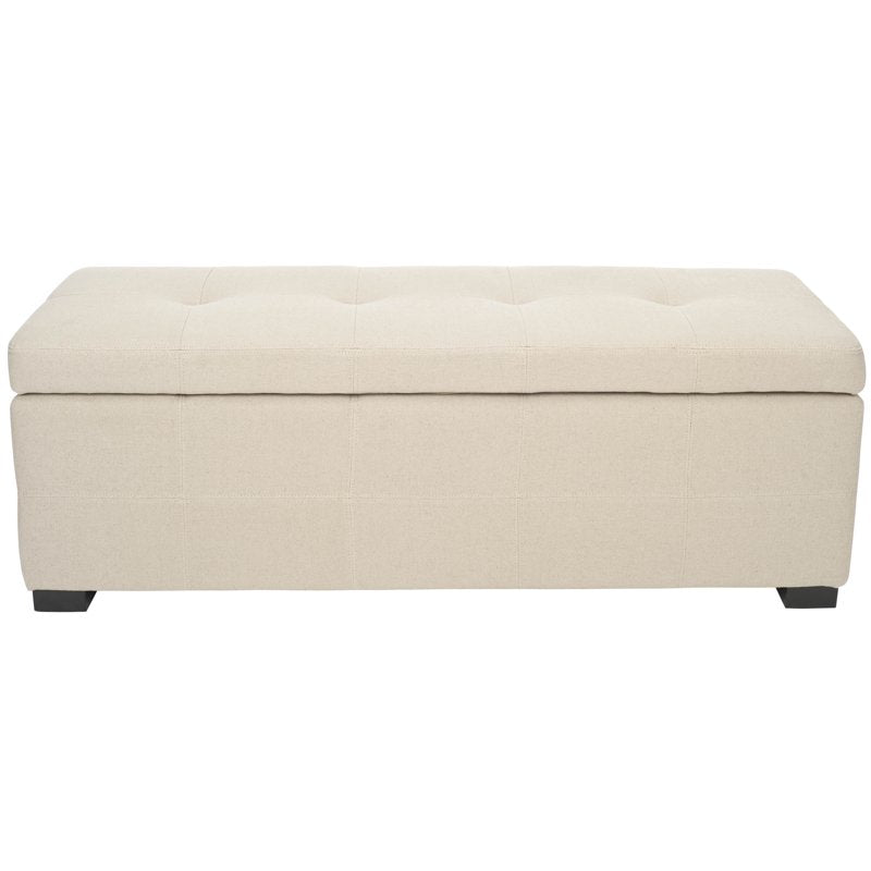 Large Rustic Flip Top Tufted Storage Bench - Taupe