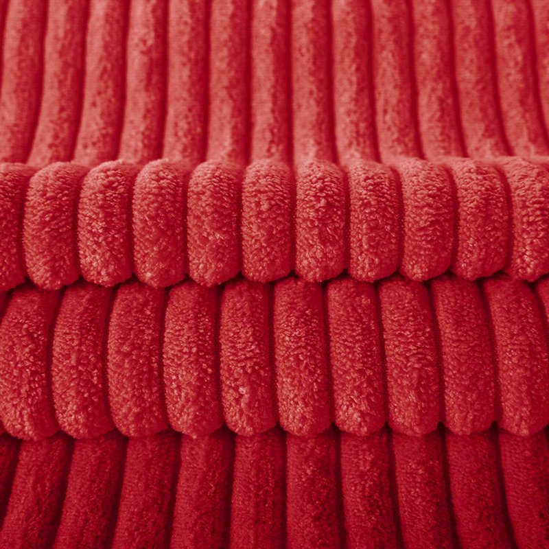 20x20 Inch Red Corduroy Velvet Decorative Throw Pillow Set of 2 - Soft Home Accent