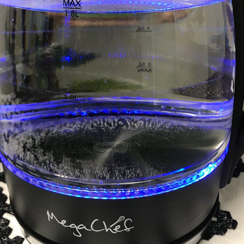 1.8L Electric Glass and Stainless Steel Tea Kettle with LED Indicator