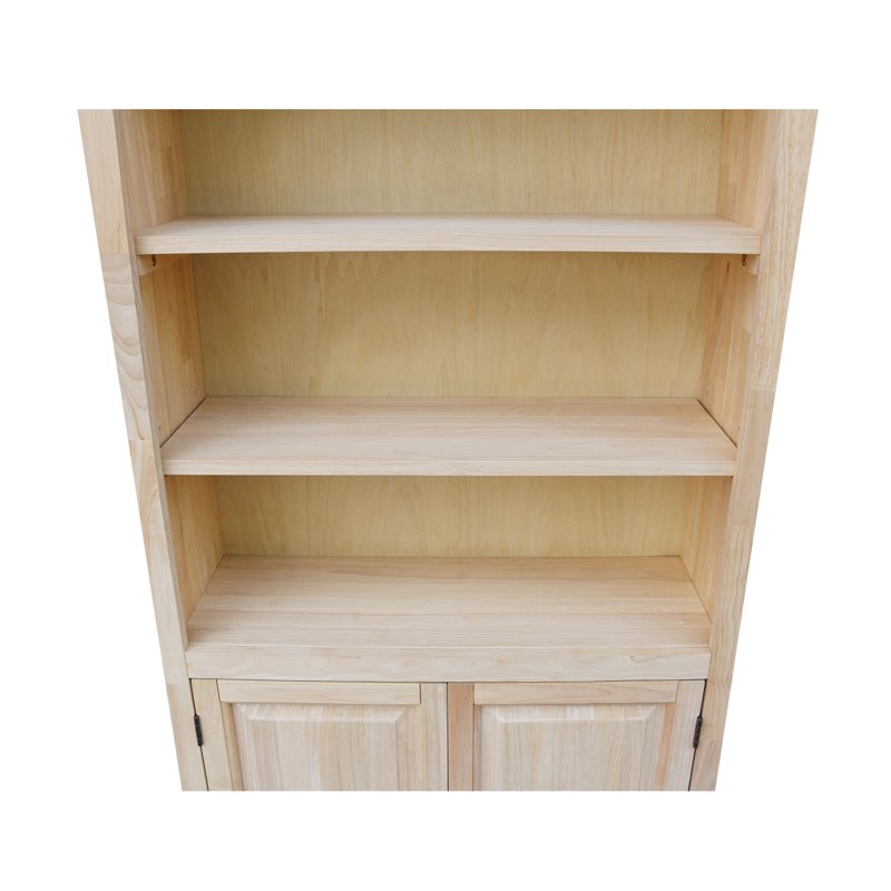 60" Solid Wood Shaker Bookcase with Adjustable Shelves