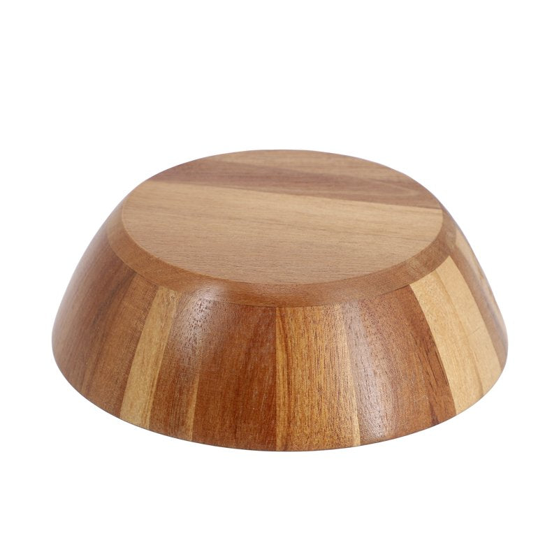 Acacia Wood Salad Bowl Set - 4 Piece Dark Brown 7 Inch