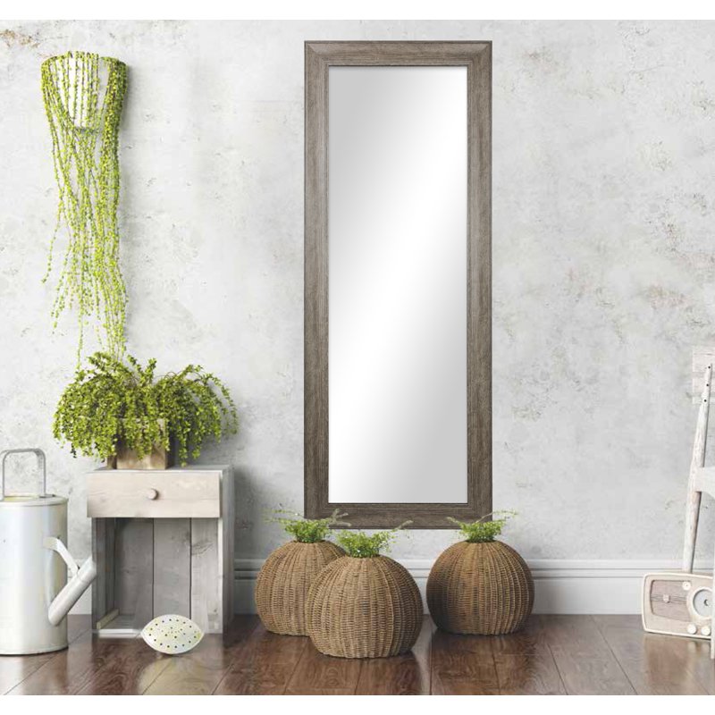 2 Pack Full-Length Floor Mirrors 27x70 Inches Gray Rustic Frame Lean or Wall Mount