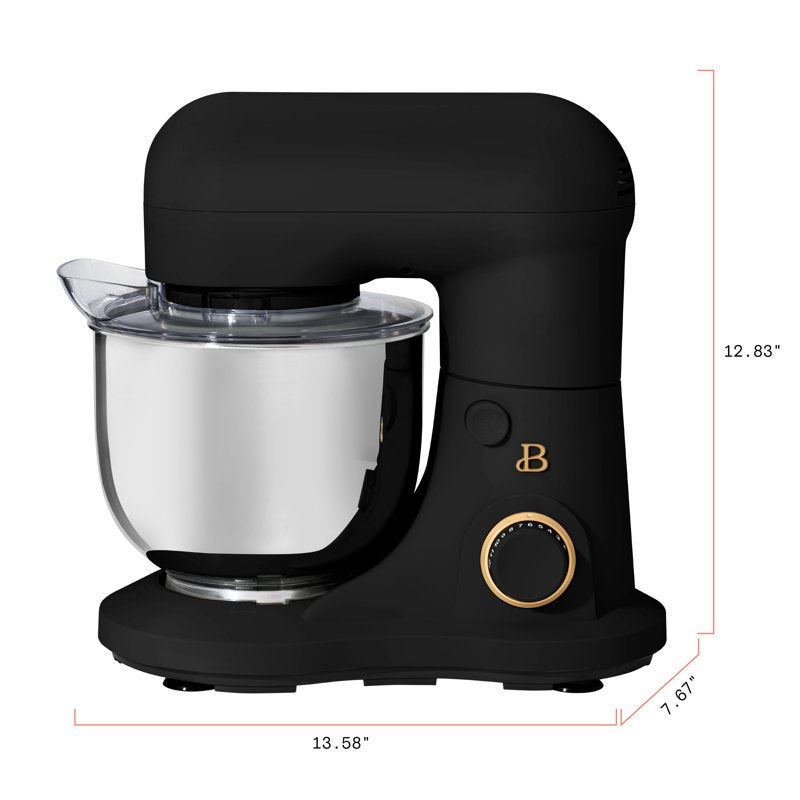 3.5 Qt Stand Mixer - Black Sesame with Beater, Dough Hook & Whisk