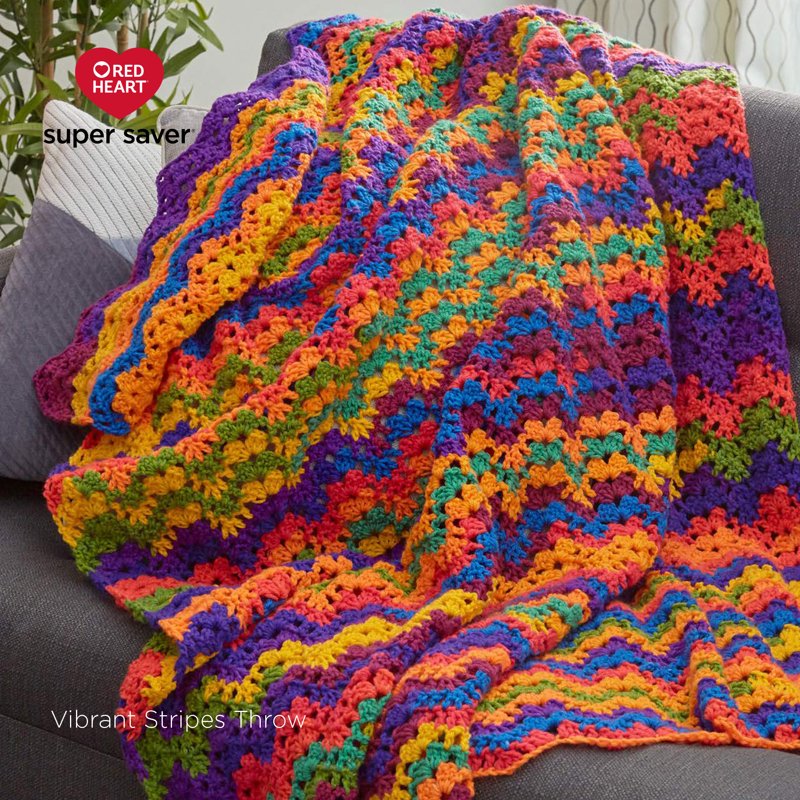 Jumbo Acrylic Yarn Bright Stripes - Medium #4 10oz/283g 482 Yards
