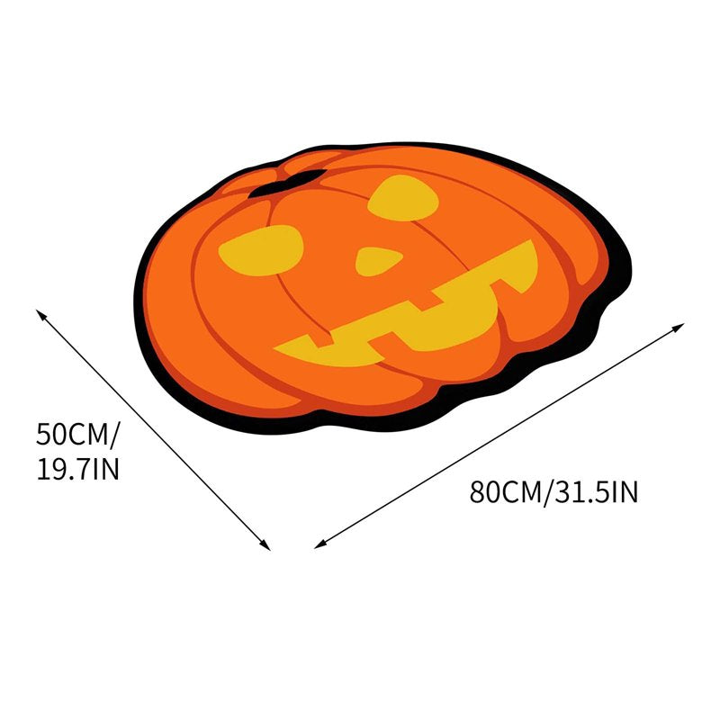 Halloween Floor Mat 50x80cm Plush Soft Non-slip Pumpkin Rug for Fall Home Decor