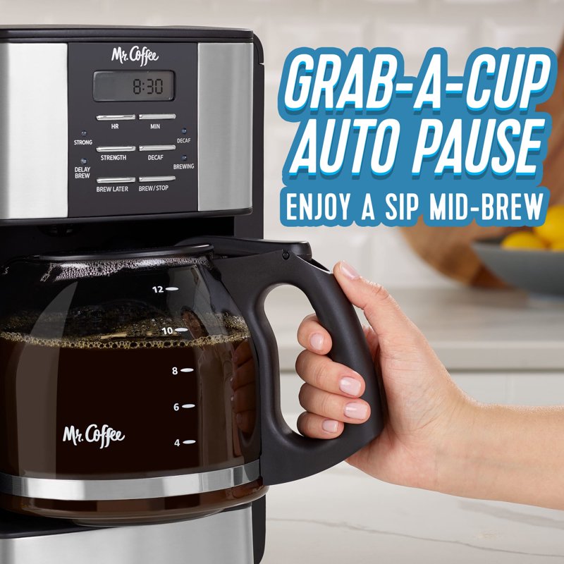 12-Cup Programmable Coffee Maker with 3-Way Brew Selector & Auto-Shutoff