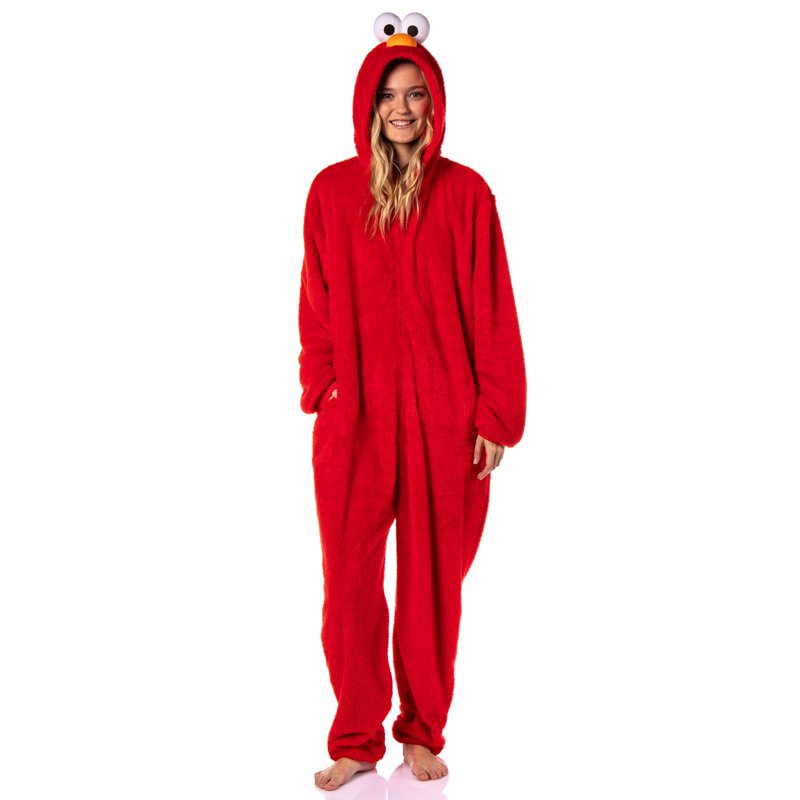 Red Sesame Street Adult Union Suit Pajama One Piece L/XL