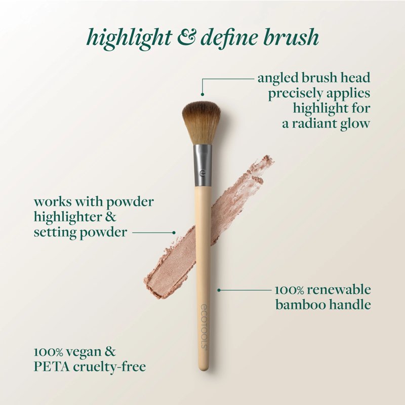 Highlight and Define Makeup Brush with Tapered Synthetic Bristles