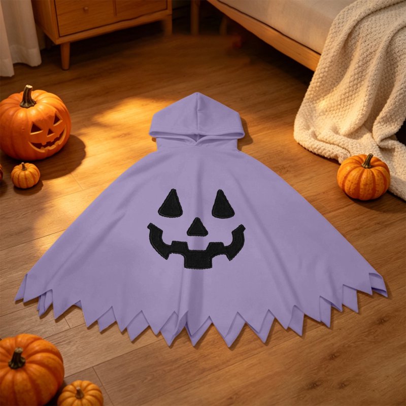 Purple Kids Ghostface Halloween Costume Cape Dress Up for 4-6 Years - Unisex