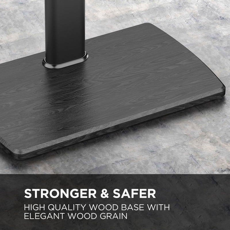 Universal Floor TV Stand for 32-70 Inch TVs - Adjustable Height, Swivel Mount, Sturdy Wood Base
