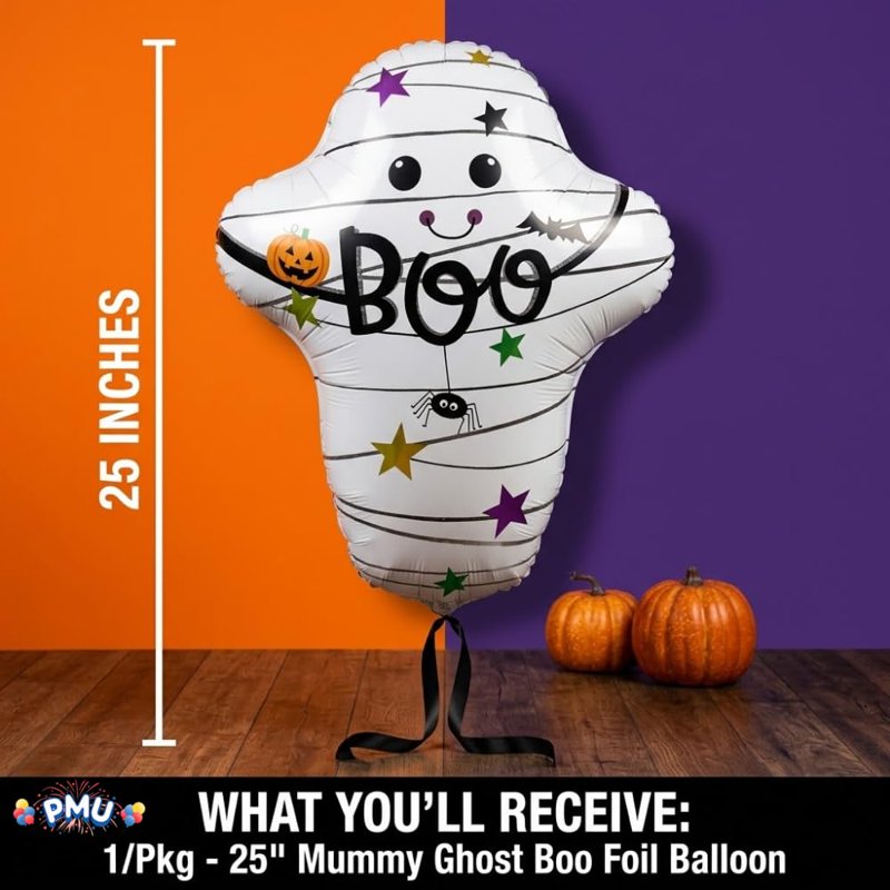 Halloween Mummy Ghost Balloon 25 Inch - Spooky Party Decorations, Pack of 1