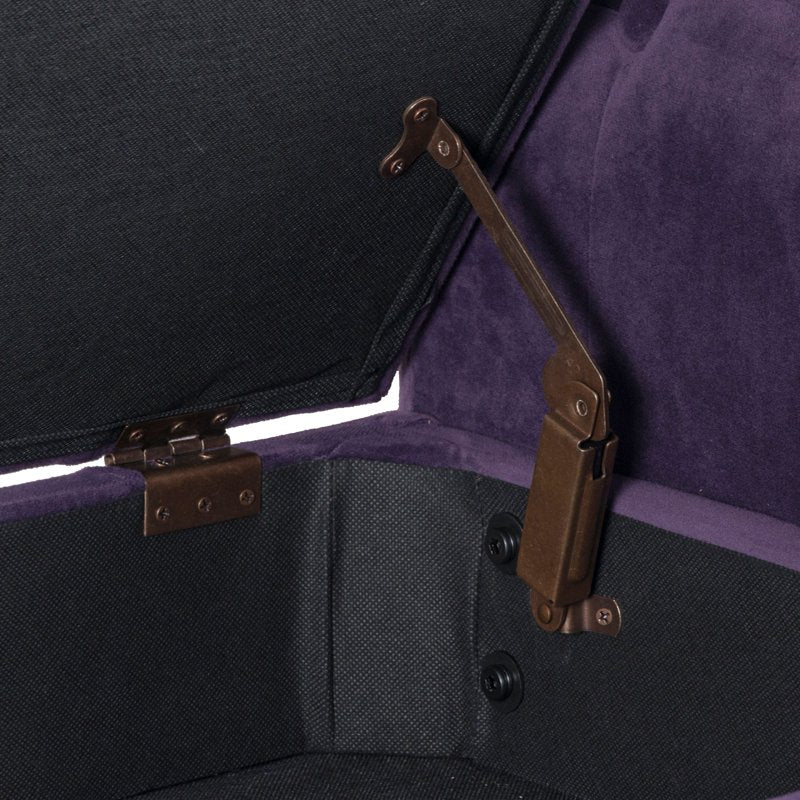 Velvet Tufted Storage Bench - 50" W x 18" D x 23" H - Purple
