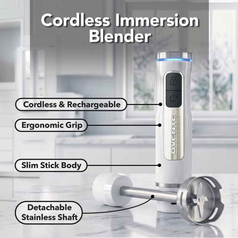 Cordless Hand Blender - 200W Rechargeable Stick Mixer with 8-Speed Control