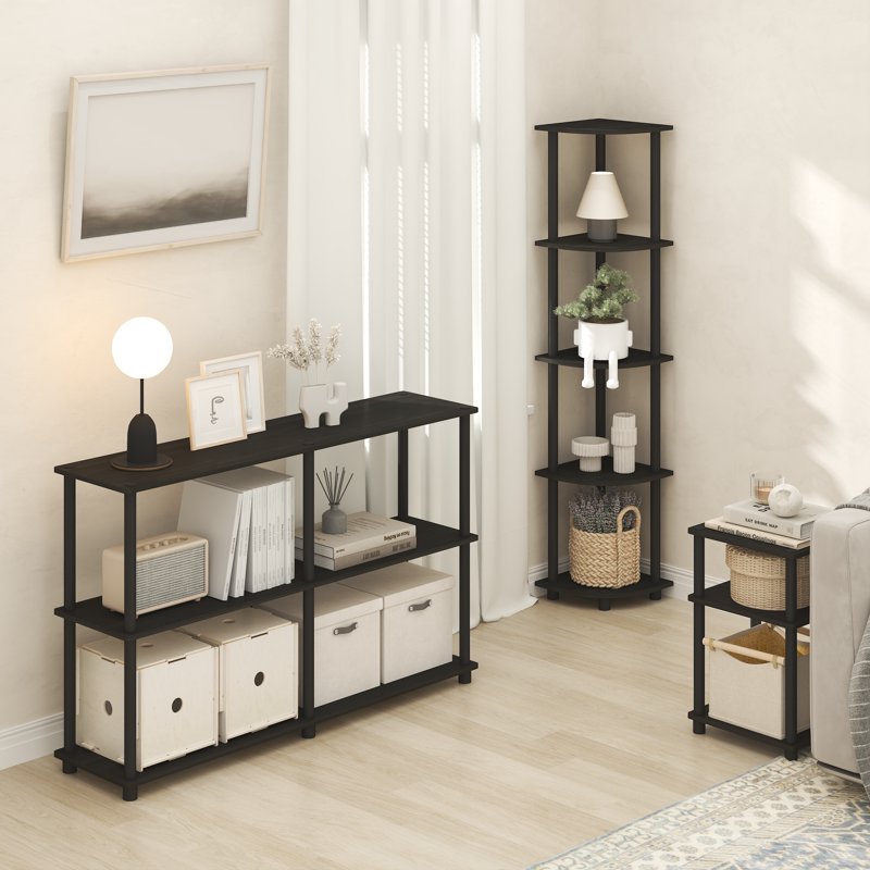 5-Tier Corner Bookshelf - Compact Storage for Home & Office