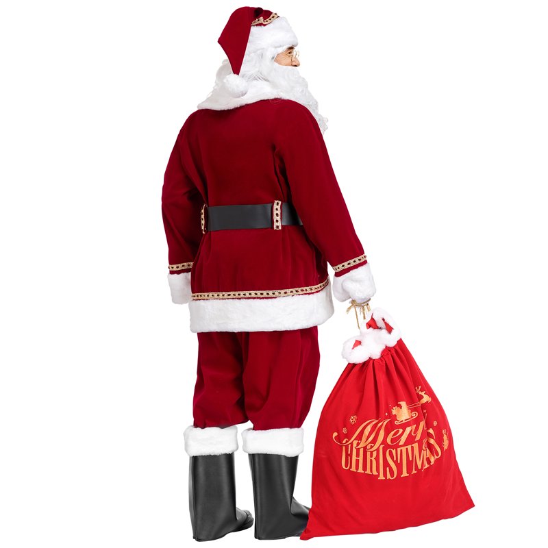 Adult Santa Claus Costume Set - Deluxe 11-Piece Christmas Suit for Men - Variation M