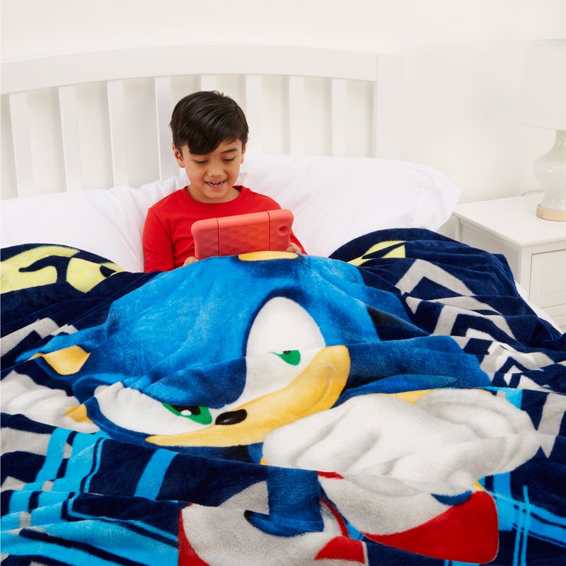 Sonic the Hedgehog Kids Blue Fleece Bed Blanket Twin/Full - Variation Sonic the Hedgehog