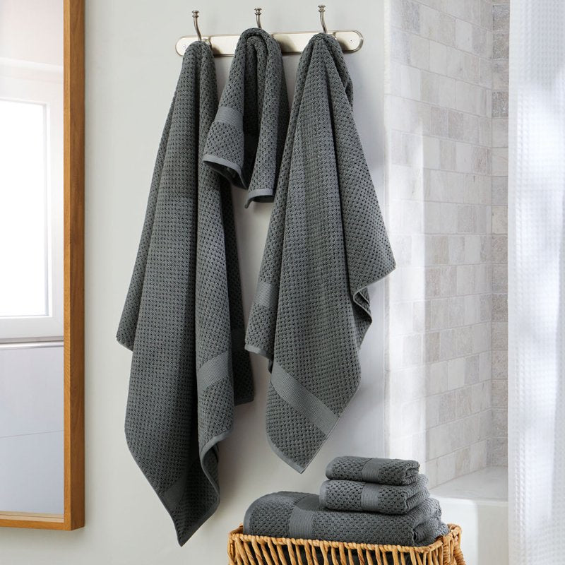Better Homes & Gardens Soft Cotton Popcorn Textured Hand Towel - Grey Flannel