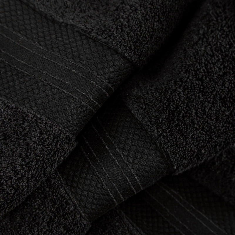 Superior Aria Turkish Cotton 9-Piece Towel Set - Black, Ultra Soft & Heavyweight