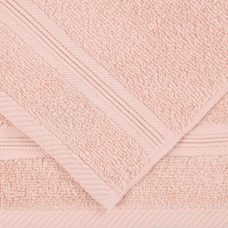 Peach Cotton Hand Towel Set - 6 Soft, Quick Dry Zero Twist Towels for Bathroom