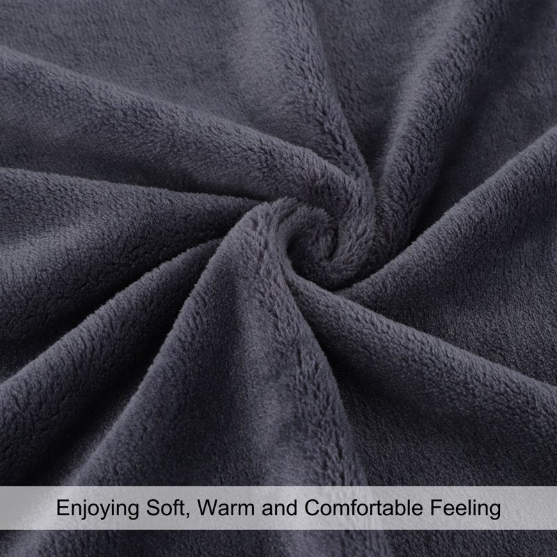 50x60 Inch Flannel Fleece Blanket in Slate Gray - Soft & Warm Bedding