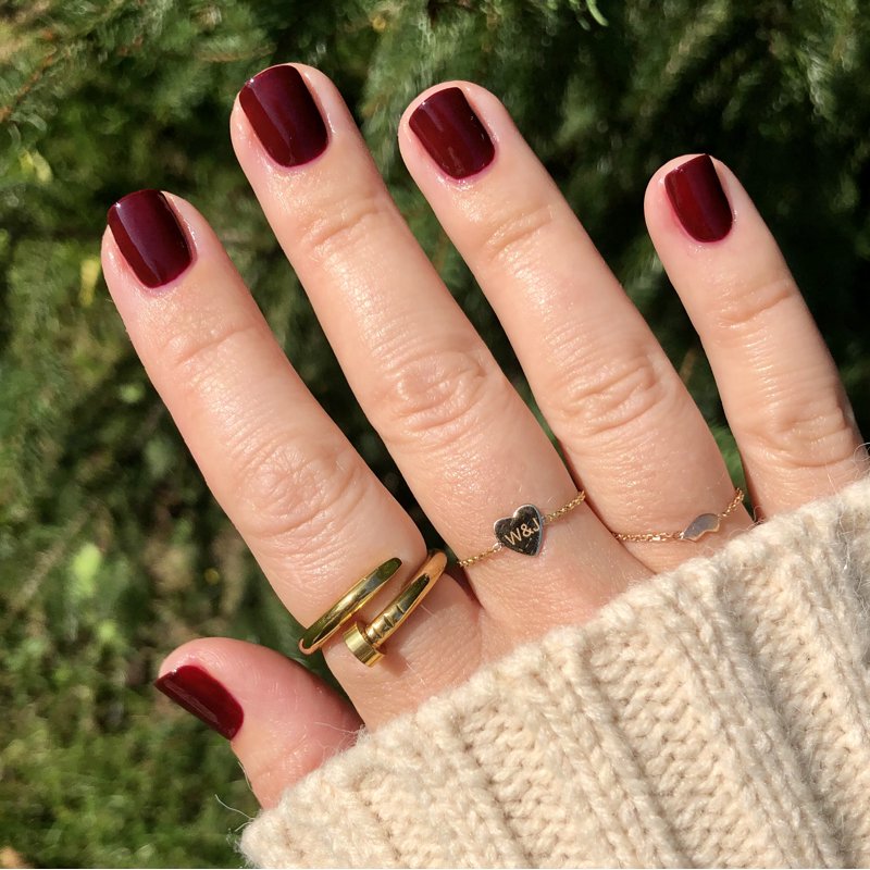 Long-Lasting Nail Polish - Rich Dark Ruby Red, Vegan & Cruelty-Free, 0.46 fl oz
