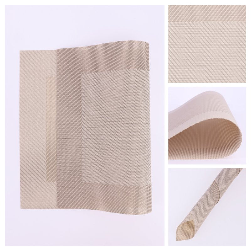 Set of 8 Washable Light Gold Placemats - 18" x 12"