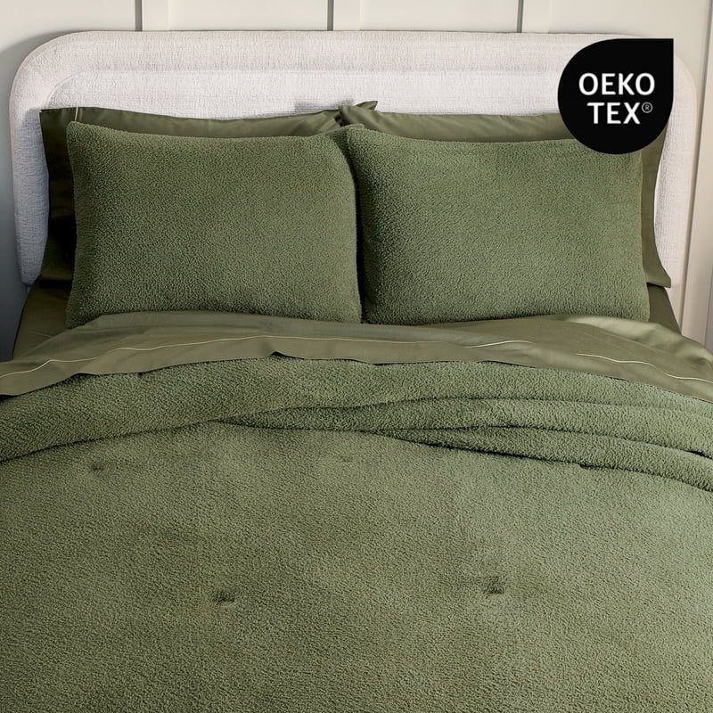 King Cozy Knit Comforter Set with Shams - Cypress Tree Pattern