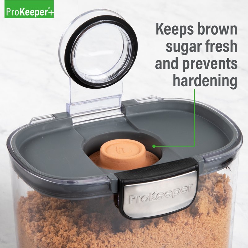 Airtight Brown Sugar Storage Container with Terra Cotta Stone