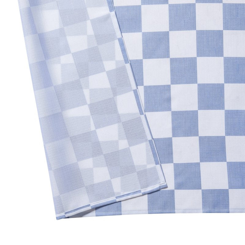 Mainstays Blue Check Printed Fabric Shower Curtain - 72 x 72 Inches - Curtain