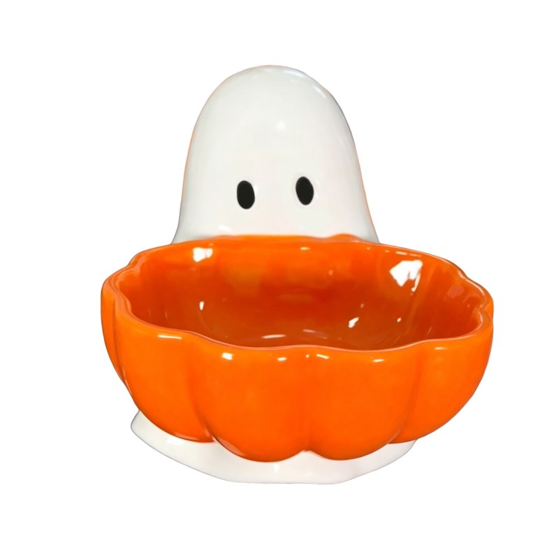 Liamobondopolis Halloween Ghost & Pumpkin Candy Bowl - Variation #014