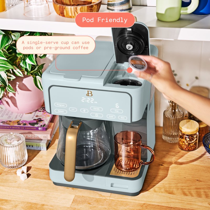 12-Cup & Single-Serve Multi-Brew Coffee Maker - Hydrangea