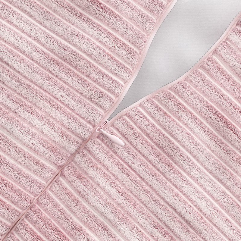 Kids Body Pillow with Plush Ribbed Corduroy Cover - Light Pink, 48x20 in