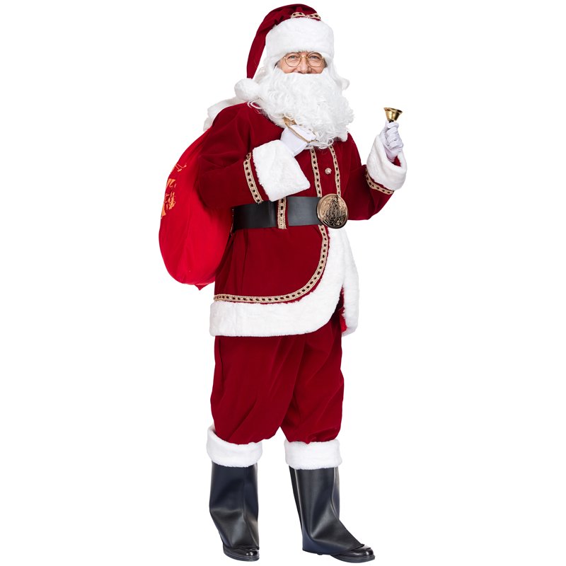 Adult Santa Claus Costume Set - Deluxe 11-Piece Christmas Suit for Men - Variation M