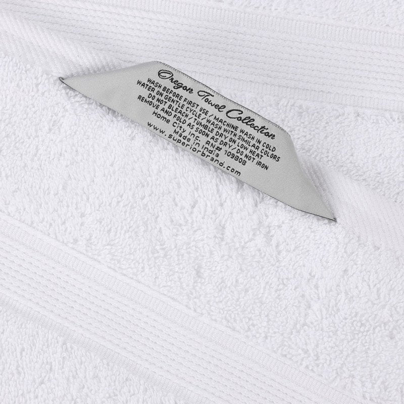 Organic Cotton Bath Towel Set - White, 3 Piece Soft & Absorbent