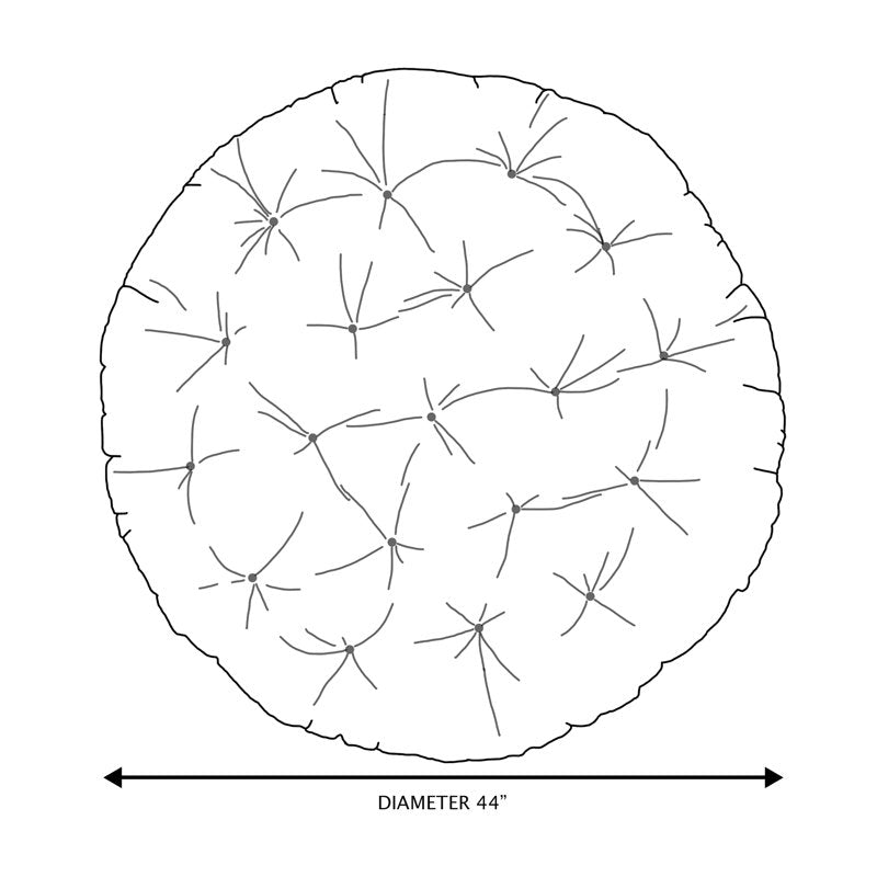 Sky Blue Round Papasan Cushion - 44 x 44 x 4