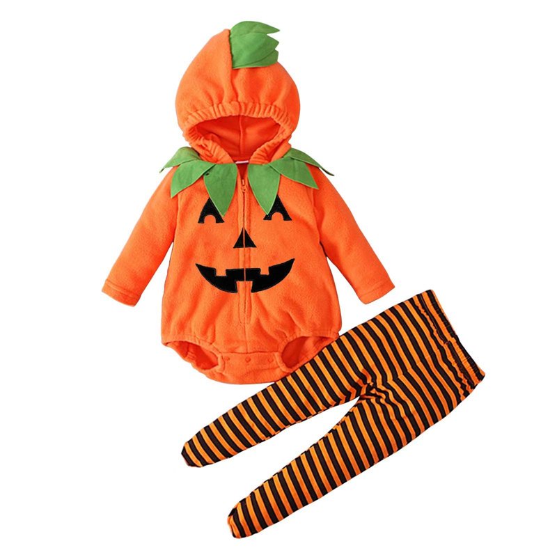 Infant Jack-O-Lantern Halloween Bodysuit and Leggings Set - 18-24 Months Orange