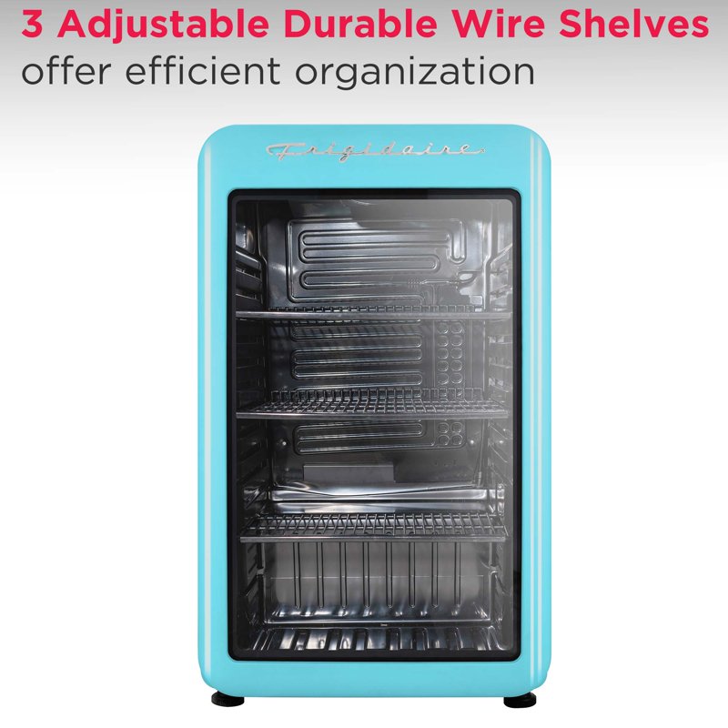 Retro Mini Fridge 3.3 Cu. ft. with Glass Door - Blue
