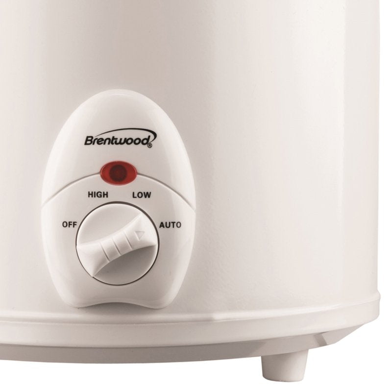 3-Quart Slow Cooker with Ceramic Pot and 3 Heat Settings - White
