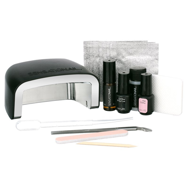 Gel Nail Polish Starter Kit with LED Lamp and Removal Tools - Pink Chiffon