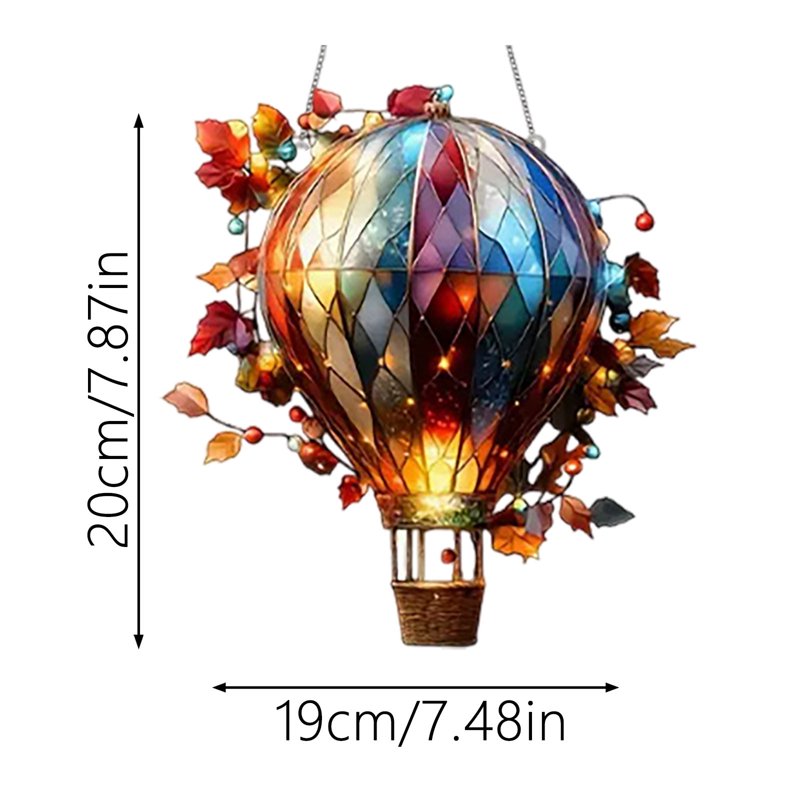 Hot Air Balloon Acrylic Ornament for Window Garden Patio Decor - Variation 048