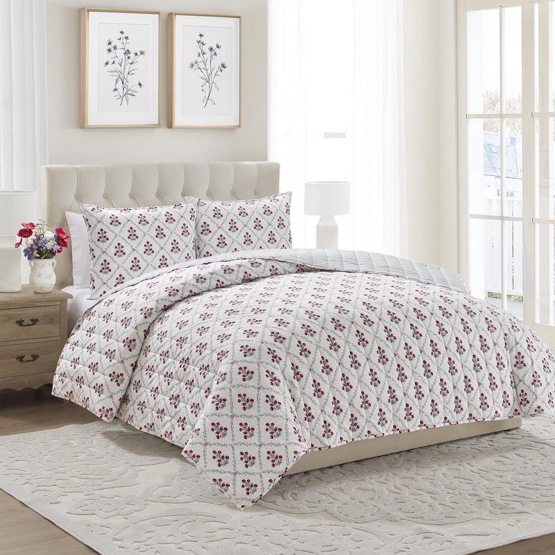 My Texas House Trellis Quilt Set Twin XL - 3 Piece Bed Bedding with Shams