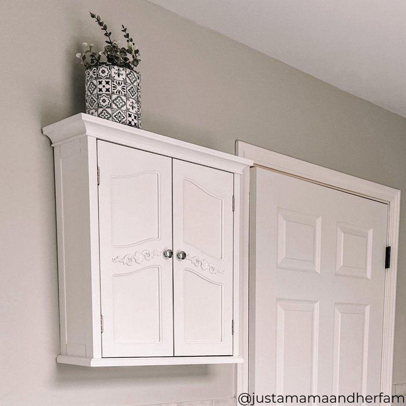 Versailles Removable Wall Cabinet - White, 22 Inch Length, Classic Design