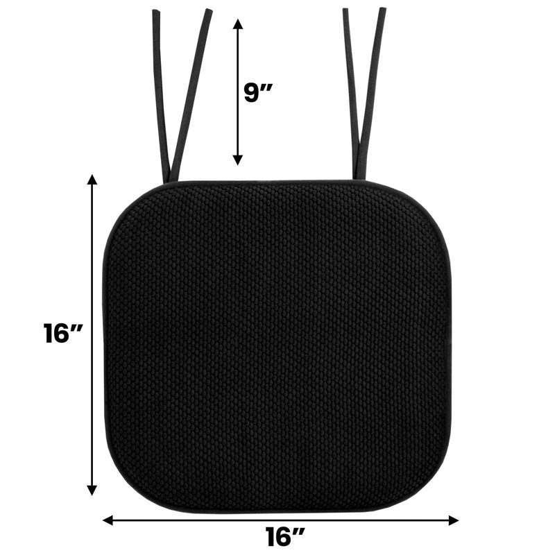 Memory Foam Honeycomb Chair Cushion Pad - Non-Slip, 6-Pack, Black