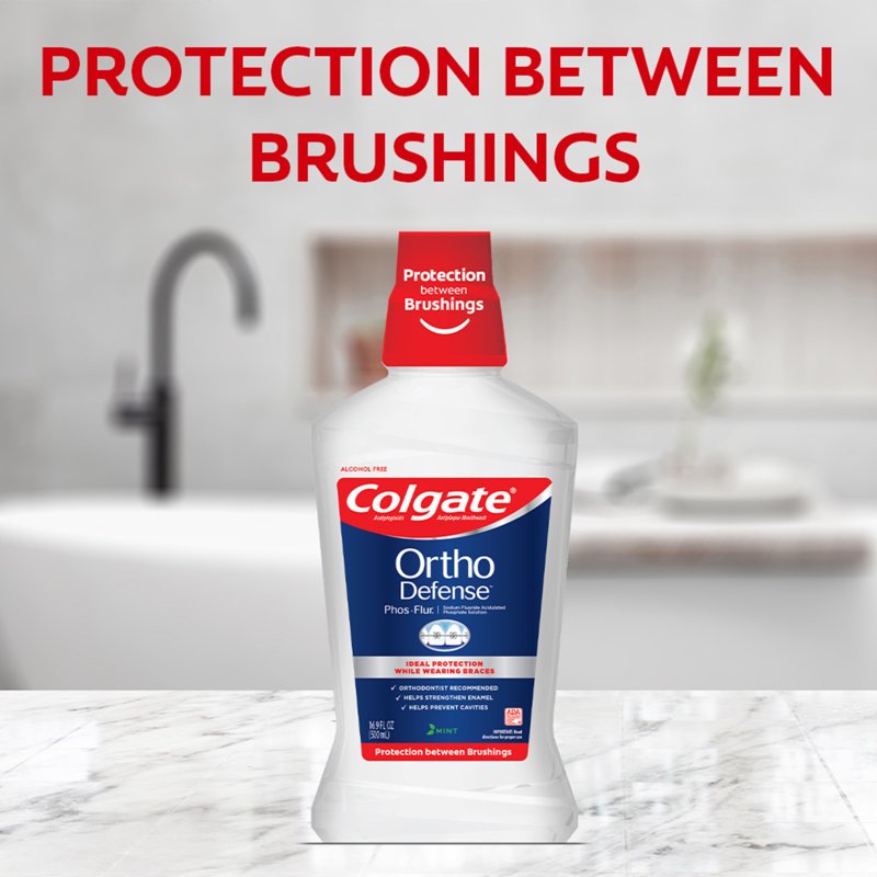 Orthodontic Fluoride Mouthwash for Braces, Alcohol-Free Mint, 16.9 fl oz