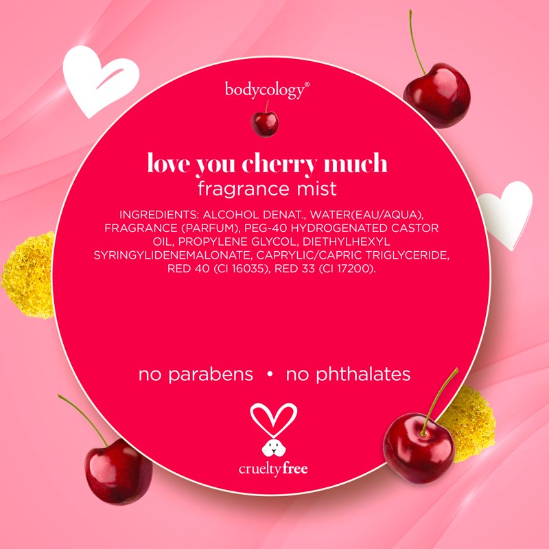 Love You Cherry Much Fragrance Body Mist - Fruity & Floral Scent, 8 fl oz