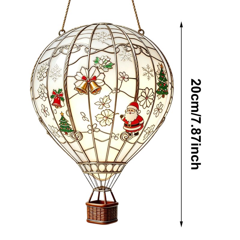 Hot Air Balloon Sun Catcher Window Garden Hanging Ornament - Colorful Acrylic, Vari 080