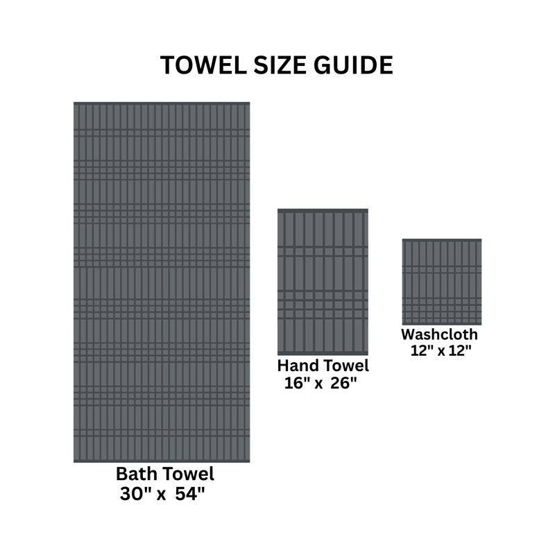 Mainstays 6-Piece Cotton Bath Towel Set - Grey, Quick Dry & Fade Resistant