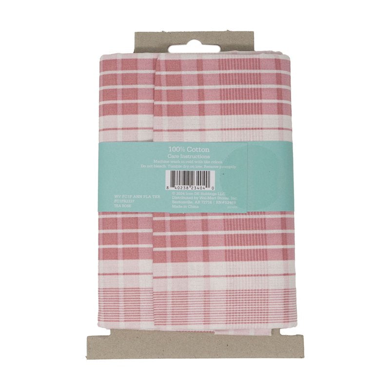 4 Pack Cotton Fabric Prints - Plaid Tea Rose 44" Quilting & Sewing Material