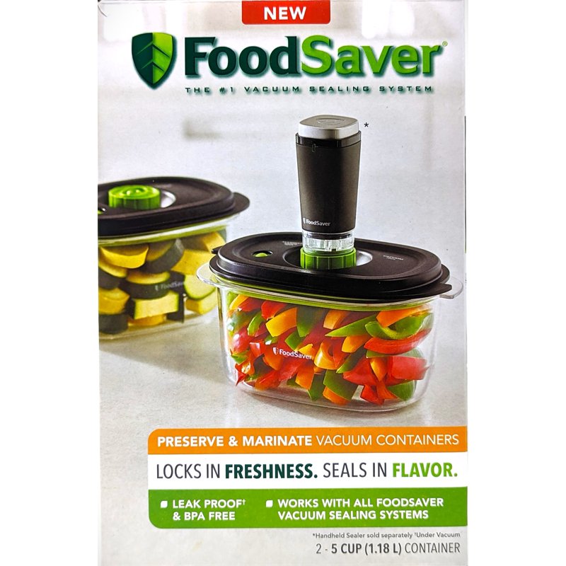 5-Cup Vacuum Seal Containers Set - BPA-Free Food Storage & Marinating
