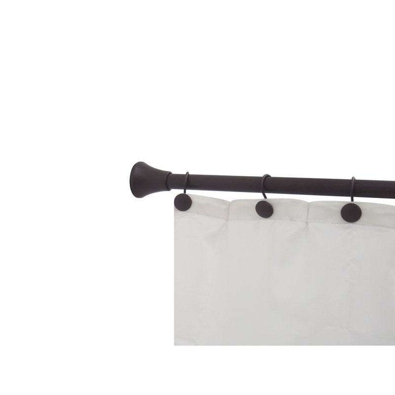 Lavender & Sage Black Adjustable Shower Curtain Rod Set 42-72 Inches with 12 Hooks